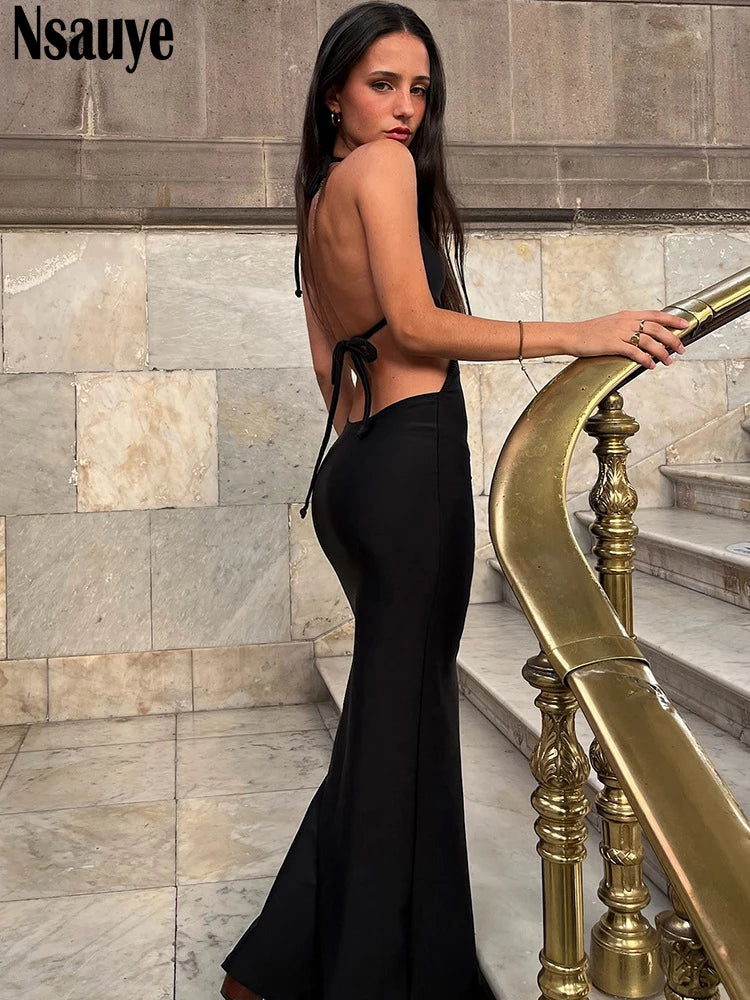 Nsauye Summer Dress Long Hollow Out Women Long Maxi Bodycon New Fashion Sexy Elegant Evening Night Club Party Off Shoulder Dress