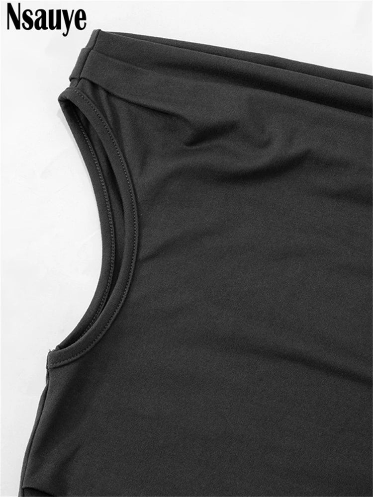 Nsauye Casual Basic Women Fashion Mini Skinny Summer Y2K Crop Tops Ladies Clothes Outfits 2025 Sleeveless Sexy Club Tank Tops