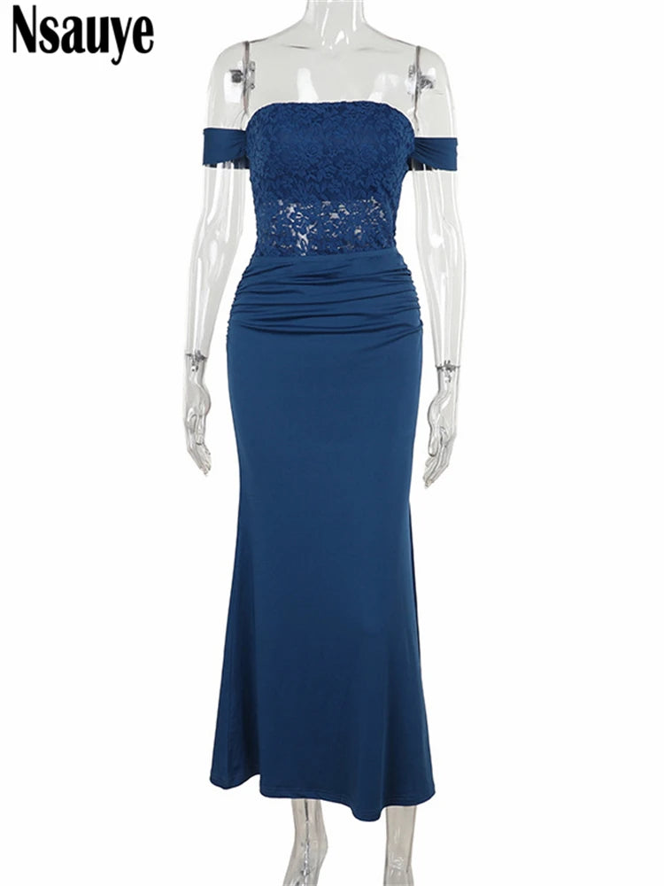 Nsauye Chic Women Clothing Sxy Elegant Evening Night Club Party Dress Long Winter 2024 Fashion Low Cut Out Winter Wrap Dress
