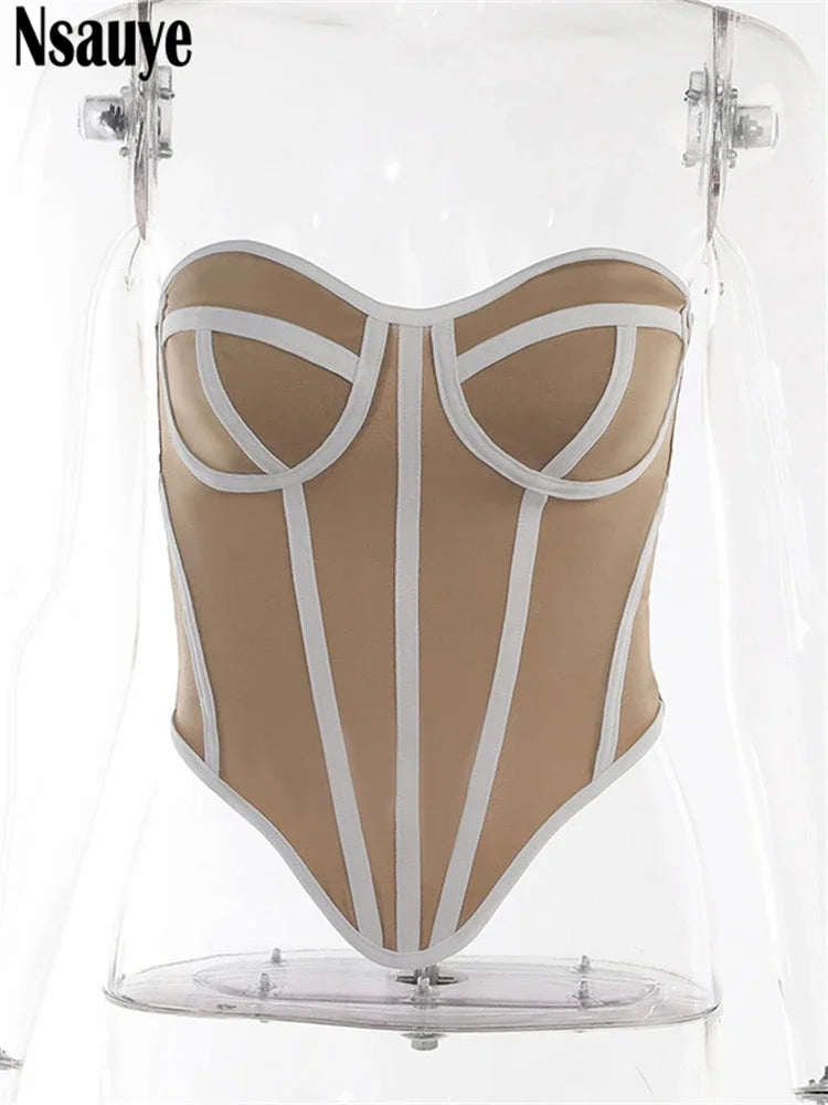 Nsauye Strapless Party Off Shoulder Women Tube Summer Corset Y2K Crop Tops Skinny Fashion 2023 Sexy Club Mini Tank Tops Backless