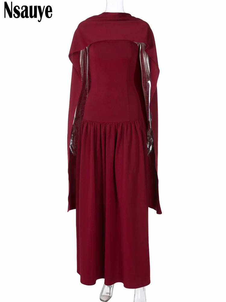 Nsauye Dress For Women Summer New Elegant Chic Fashion Sexy Evening Party Night Club Long Bodycon Sleeveless Dress 2025 Clothes