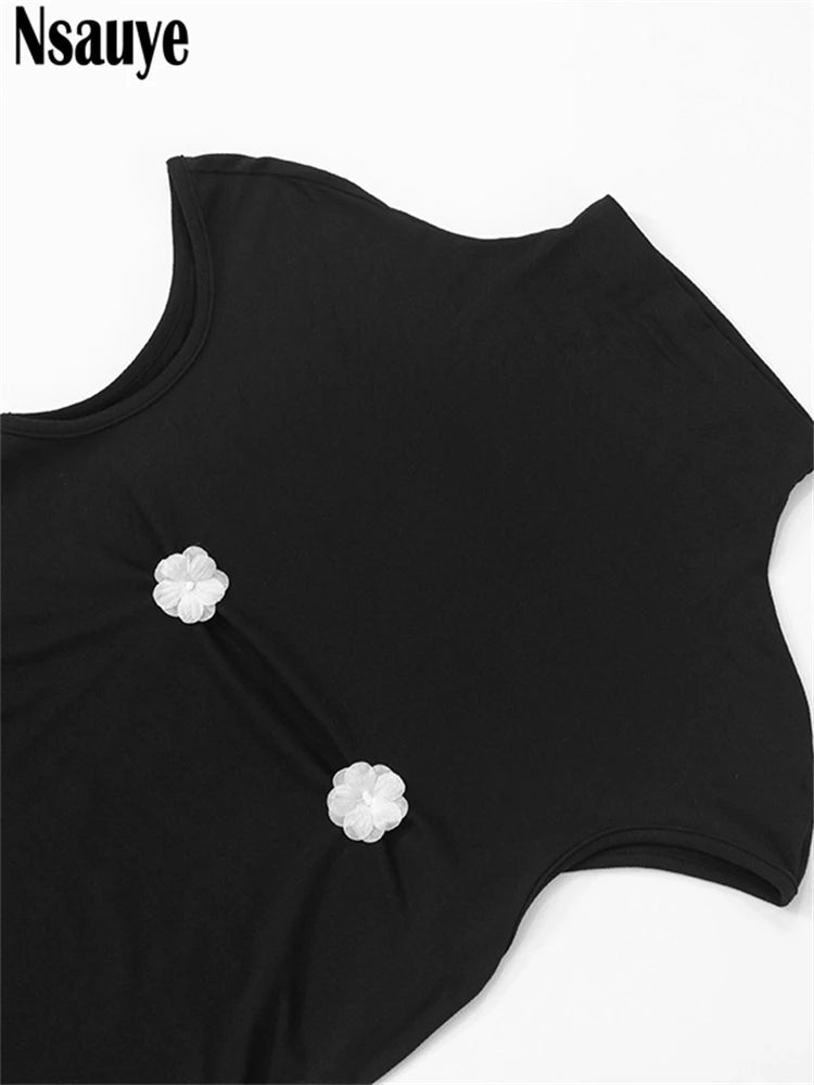 Nsauye Women Sexy Pullover Turtleneck Black Night Club Party Evening Short Dress Summer Basic Casual 2025 Elegant Fashion Dress