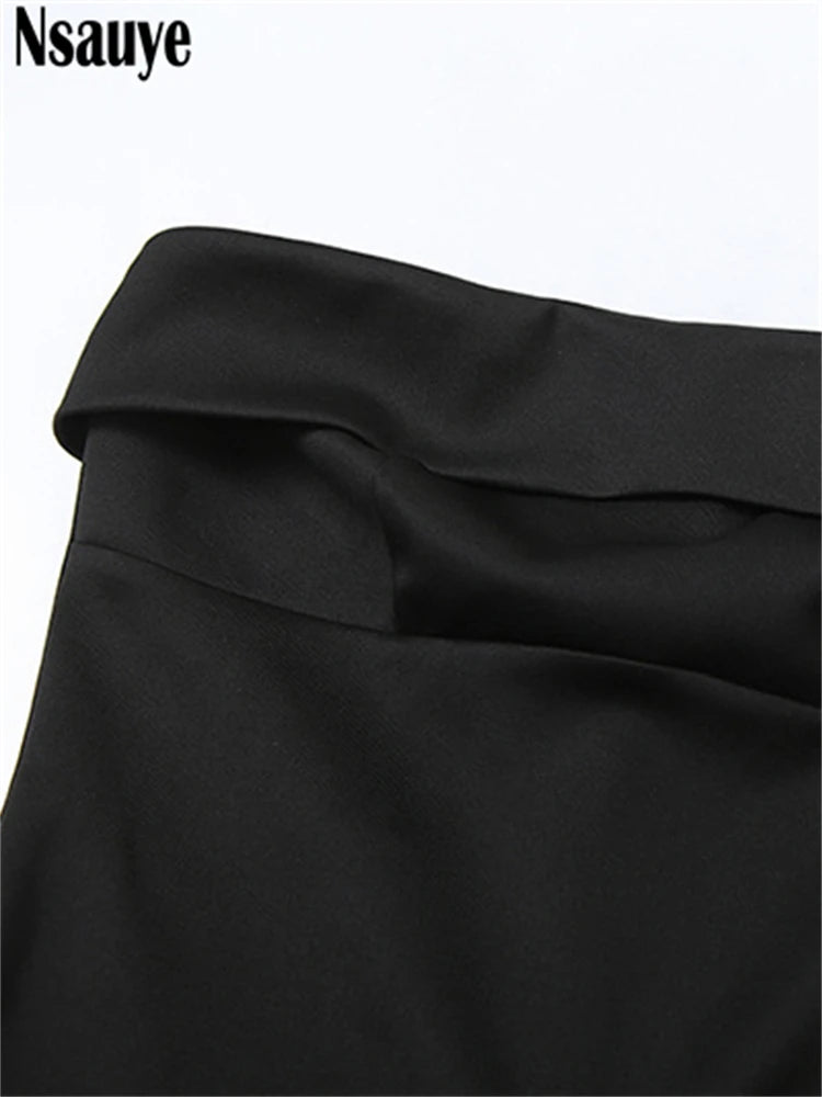 Nsauye Summer Fashion Chic Women Strapless High Waisted Elegant Short Dress Bodycon Sexy Night Club Party Evening Dress 2025