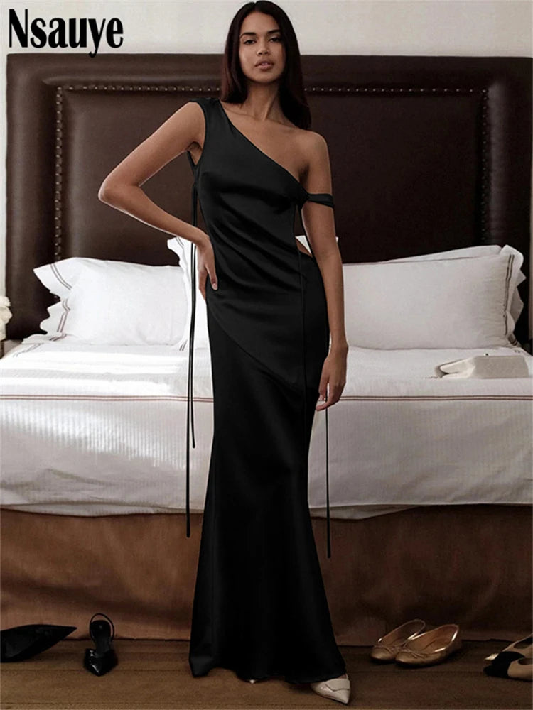 Nsauye Sexy Backless Sleeveless Slim Maxi Dresses Night Club Women Clothing Chic Elegant Bandage Party Long Dresses Vestidos