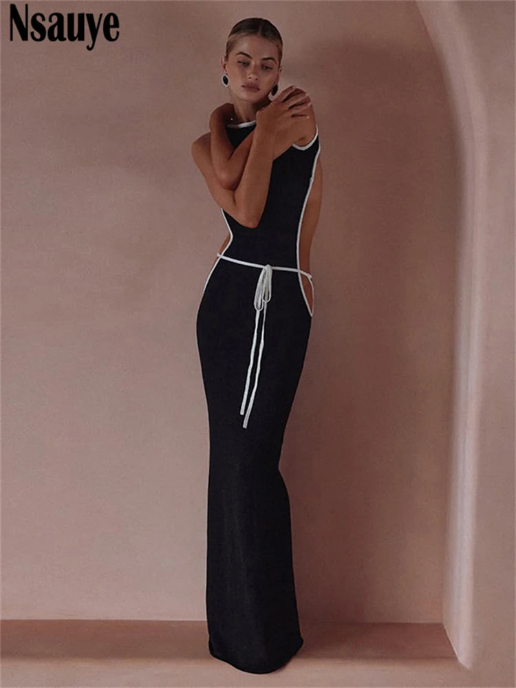 Nsauye 2025 Vacation Outfits Women New Fashion Sexy Off Shoulder Maxi Long Bodycon Evening Elegant Dress Party Night Club Summer