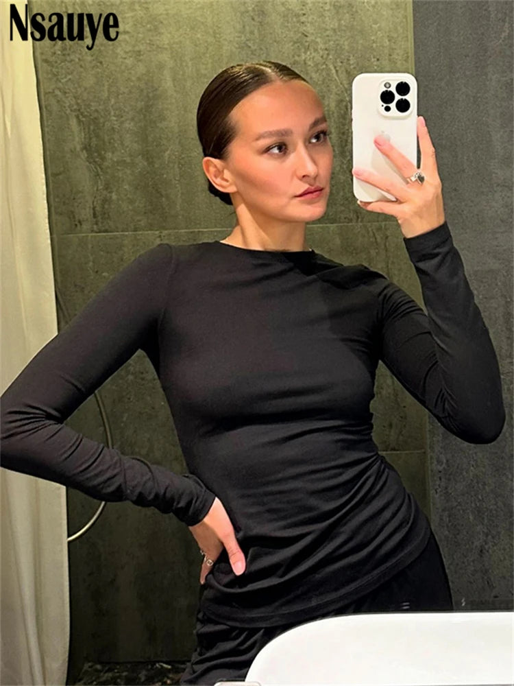 Nsauye 2025 New Spring Summer Casual Tracksuit Women Pants Long Two Piece Set Mini Slim Y2K T Shirt Tops Lounge Wear Sexy Set
