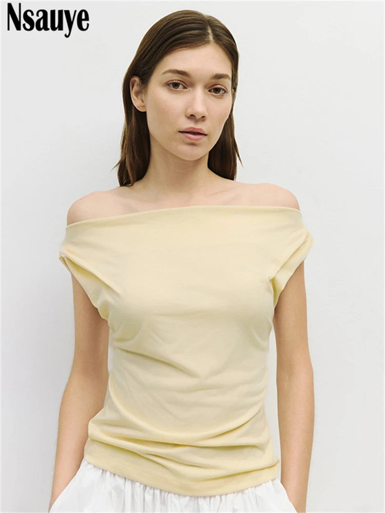 Nsauye Casual Basic Women Fashion Mini Skinny Summer Y2K Crop Tops Ladies Clothes Outfits 2025 Sleeveless Sexy Club Tank Tops