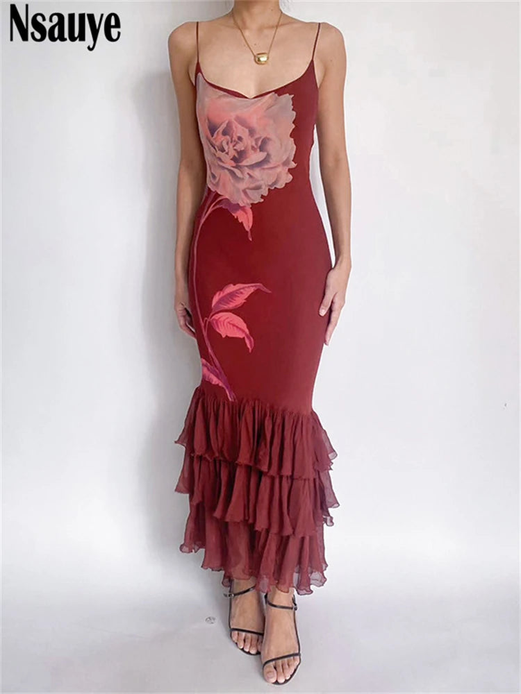 Nsauye Chic Women New Elegant Fashion Sexy Night Club Bodycon Party Evening Dress Wrap Off Shoulder Ruffles Maxi Long Dress 2025