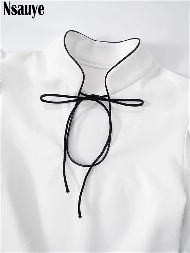 Nsauye Women Fashion New Sexy Night Club Evening Party Mini Pullover Dress Outfits Elegant A-Line Long Puff Sleeve Dress 2025