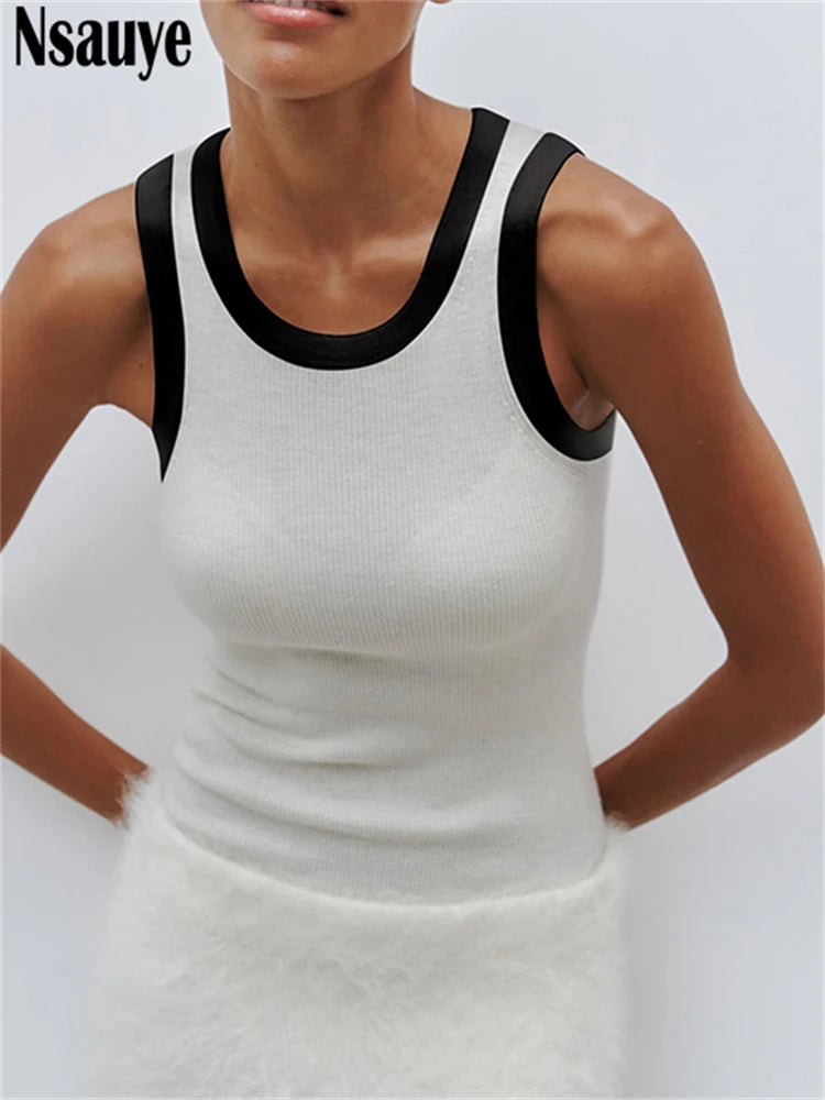 Nsauye O Neck Mini Women Y2K Summer Mini Skinnny New Fashion Basic Cropped T Shirt Tops 2025 Sexy Ribber Knitted Club Tank Tops