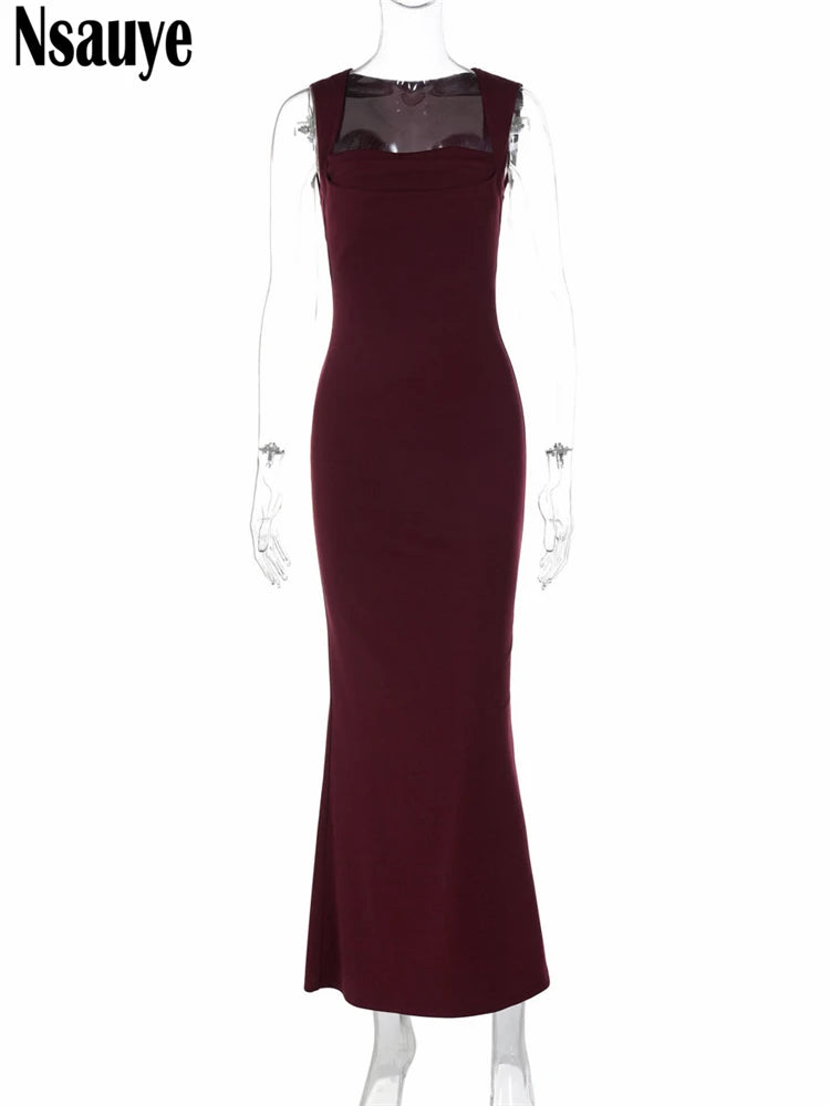 Nsauye Summer Dress Of 2025 Vacation Outfits Women Long Fashion New Sexy Evening Party Night Club Maxi Sleeveless Elegant Dress
