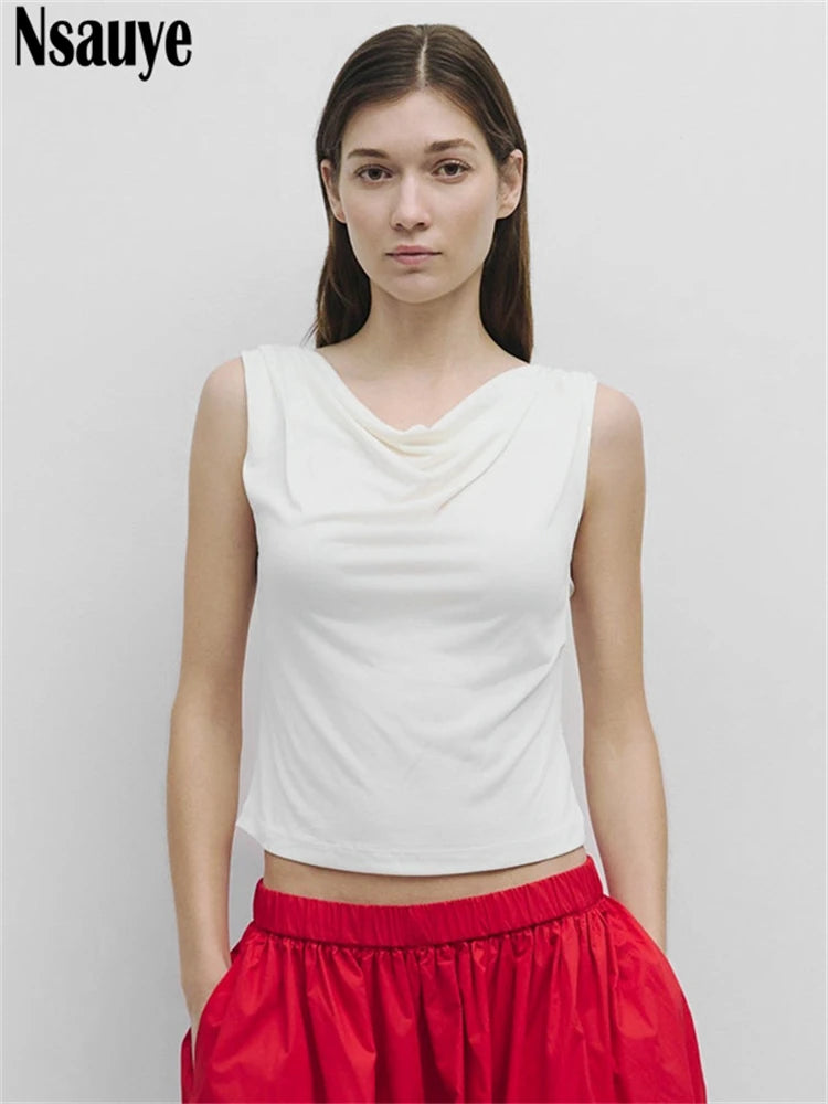 Nsauye Casual Basic Women Fashion Mini Skinny Summer Y2K Crop Tops Ladies Clothes Outfits 2025 Sleeveless Sexy Club Tank Tops