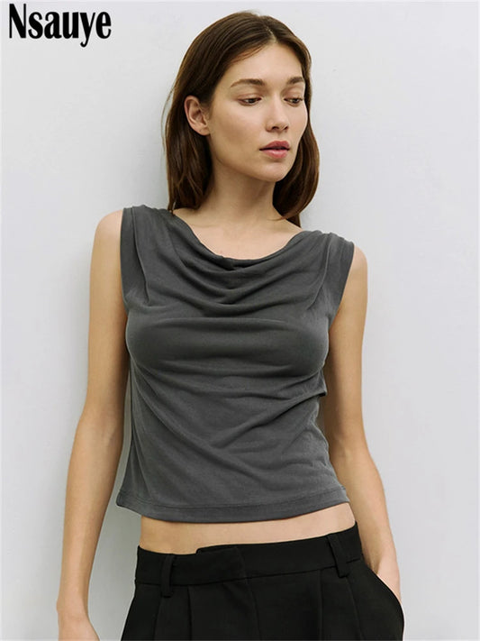 Nsauye Casual Basic Women Fashion Mini Skinny Summer Y2K Crop Tops Ladies Clothes Outfits 2025 Sleeveless Sexy Club Tank Tops